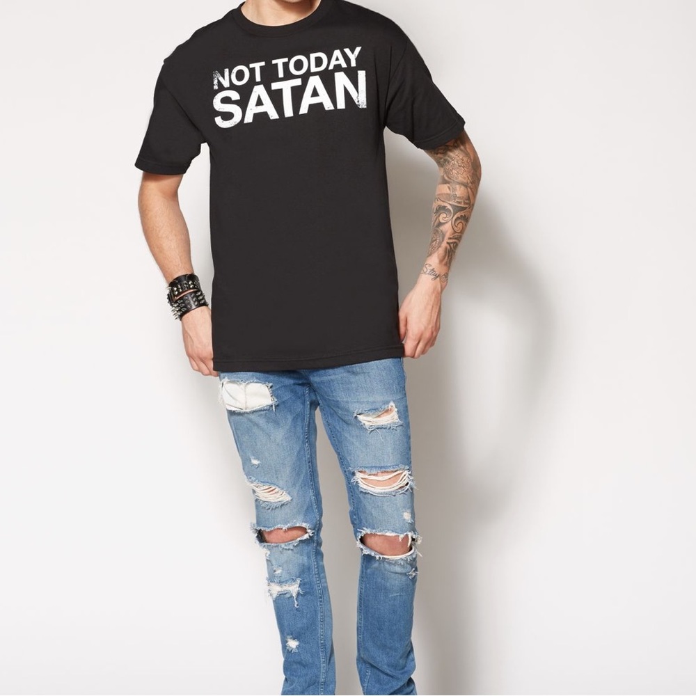 Not Today Satan Size XL Mens T Shirt